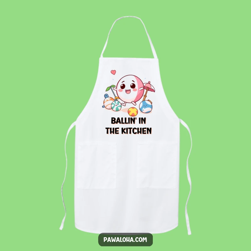 Funny Beach Ball Apron: Playful Toy Character BBQ Apron Gift for Grill Masters