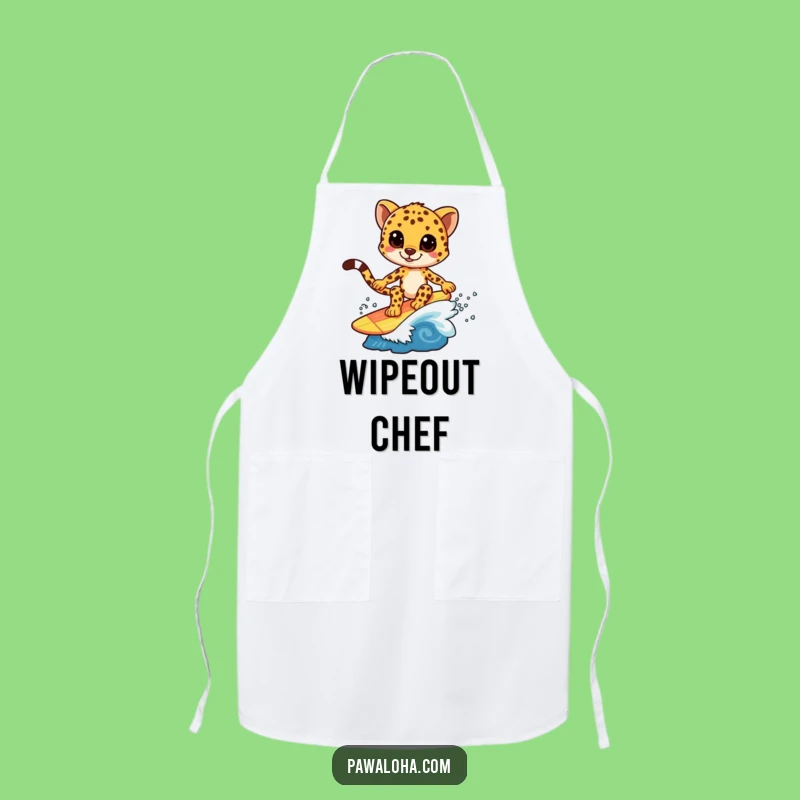 Funny Cheetah Chef Apron: Fast Food Prep with a Surfing Feline, Hilarious Funny Gift