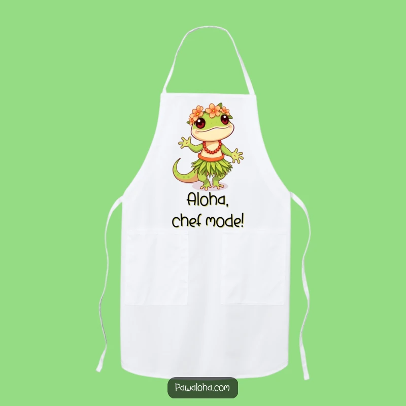 Funny Hula Gecko Apron: Cook Up Fun in the Kitchen