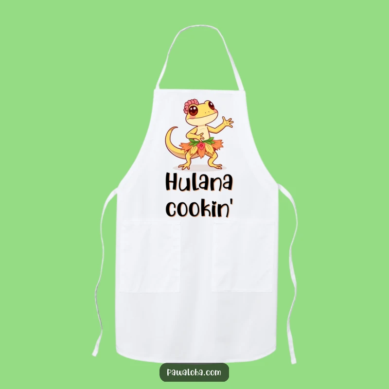 Funny Kawaii Gecko Apron: Cute Chef Wear, Perfect Tropical Funny Gift