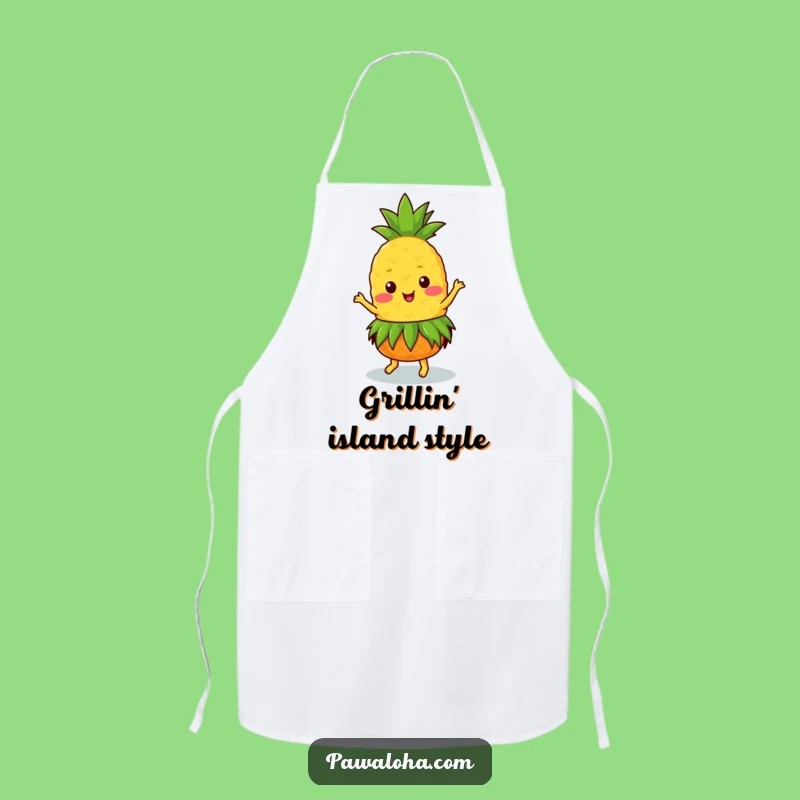 Funny Kawaii Pineapple Dancer Apron: Tropical Chef Gift