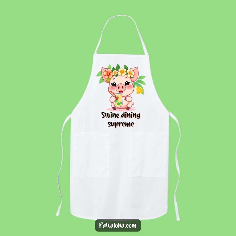 Funny Pig Tropical Kitchen Apron: Hilarious Gift for Vacation Cooks