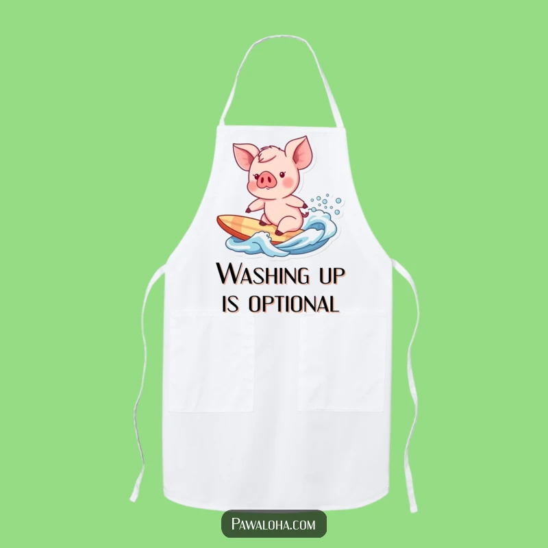 Funny Piglet Surfer Apron: Hilarious Kitchen Wave Rider Gift
