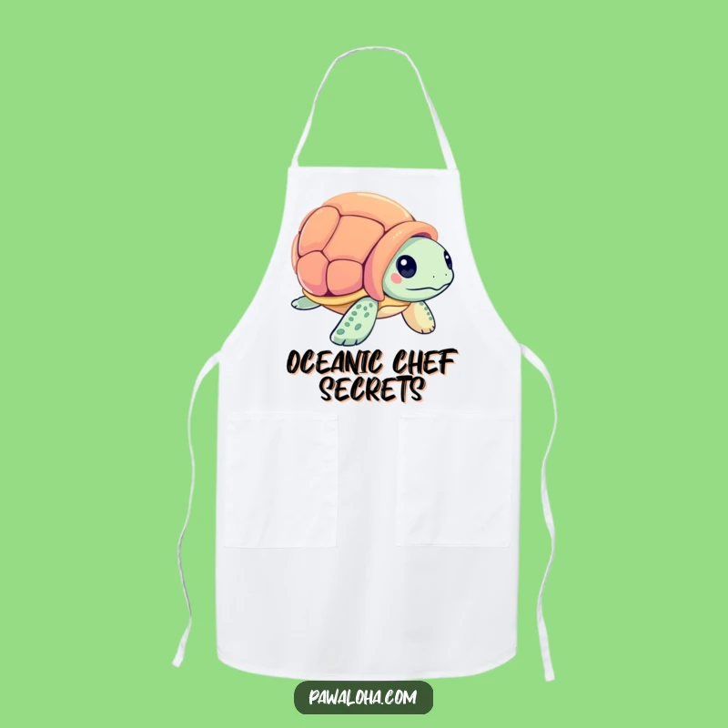 Funny Sea Turtle Seashell Apron: Cook with Ocean Charm