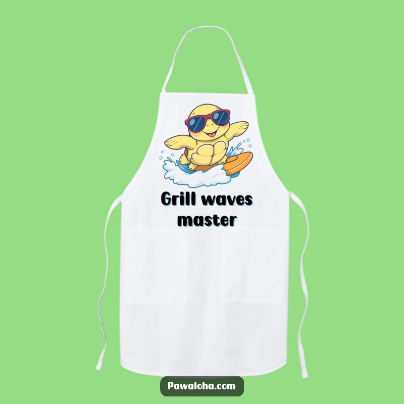 Funny Surfing Sea Turtle Apron - Cool Kitchen Beach Gift!