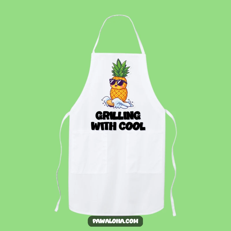 Funny Pineapple Chef Apron: Cool Surfer, Tropical Cooking, Hilarious Funny Gift!