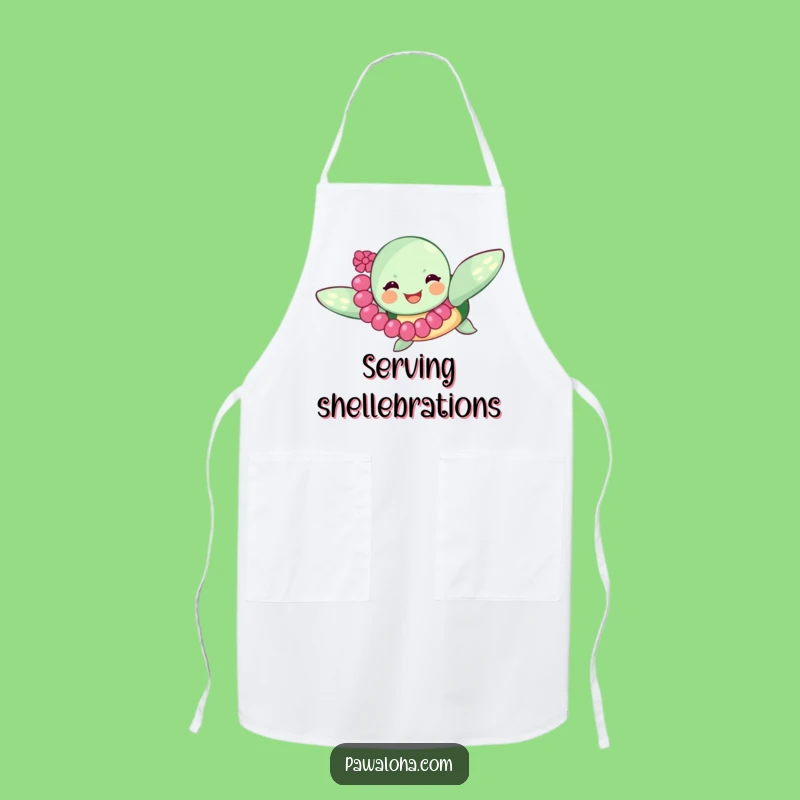 Joyful Sea Turtle Lei Apron: Funny Kitchen Fun for Beach Lovers
