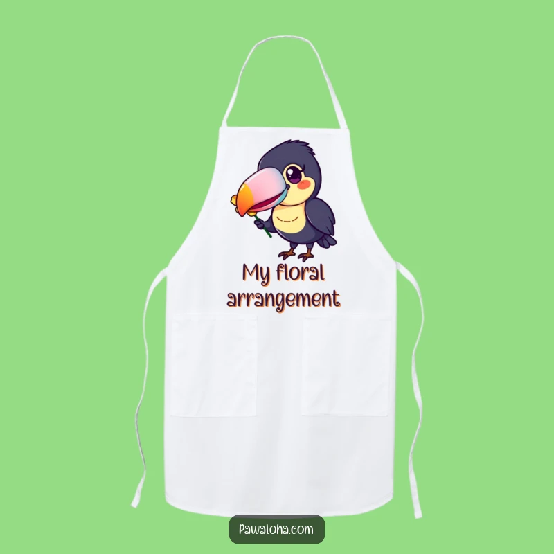 Funny Toucan Apron, Colorful Beak Flower Offering Kitchen Wear, Perfect Cheerful Gift