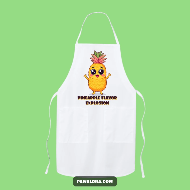 Funny Pineapple Samba Apron: Protect your clothes with a dancing pineapple, a perfect tropical funny gift for cooks.
