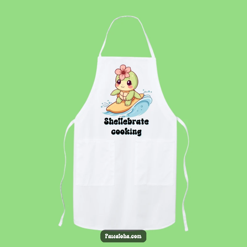 Funny Kawaii Sea Turtle Apron: Cute Chef Wear, Perfect Beach Themed Funny Gift
