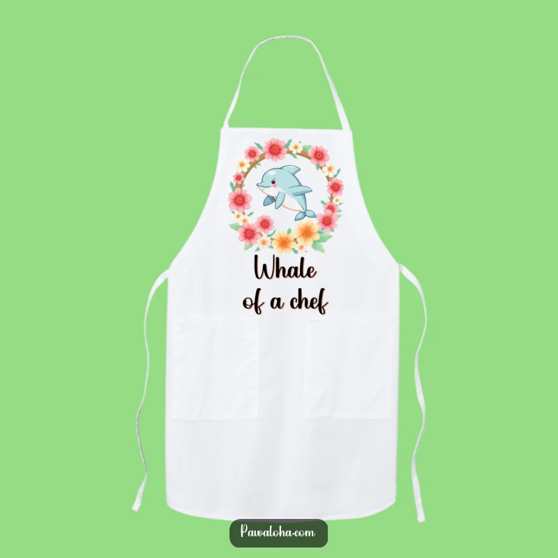 Funny Kawaii Dolphin Apron: Cute Kitchen Wear, Perfect Ocean Themed Funny Gift