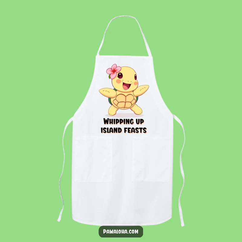 Funny Hula Chef Apron: Happy Turtle, Tropical Cooking, Hilarious Funny Gift!