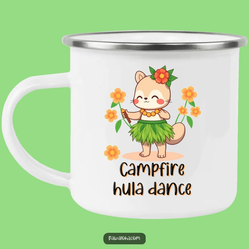 Funny Hula Animal Grass Skirt Camping Mug - Tropical Outdoor Fun Gift
