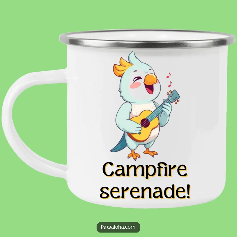 Funny Parrot Camping Mug: Musical Adventures with Joyful Vibes
