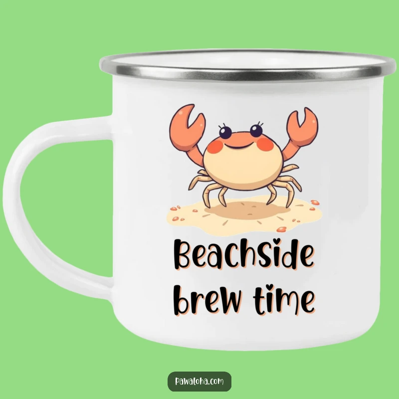 Funny Crab Camping Mug: Shuffle Character Enamel Mug for Outdoors