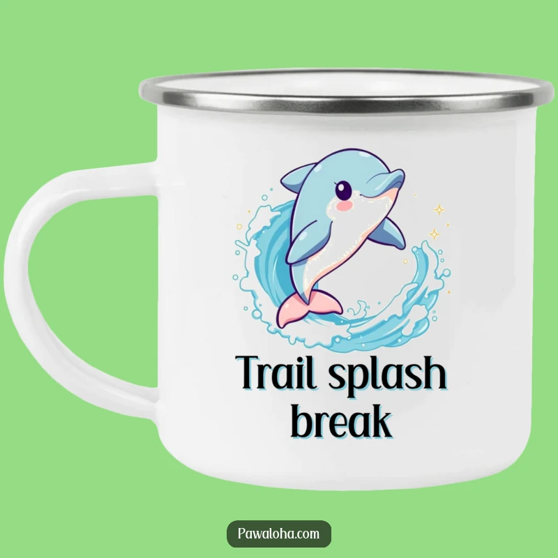 Funny Dolphin Wave Jumper Camping Mug: Adventure with Ocean Spirit