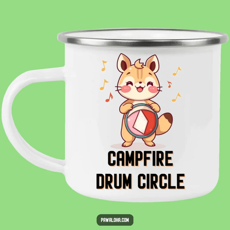 Funny Festive Drum Animal Camping Mug - Rhythmic Outdoor Fun Gift