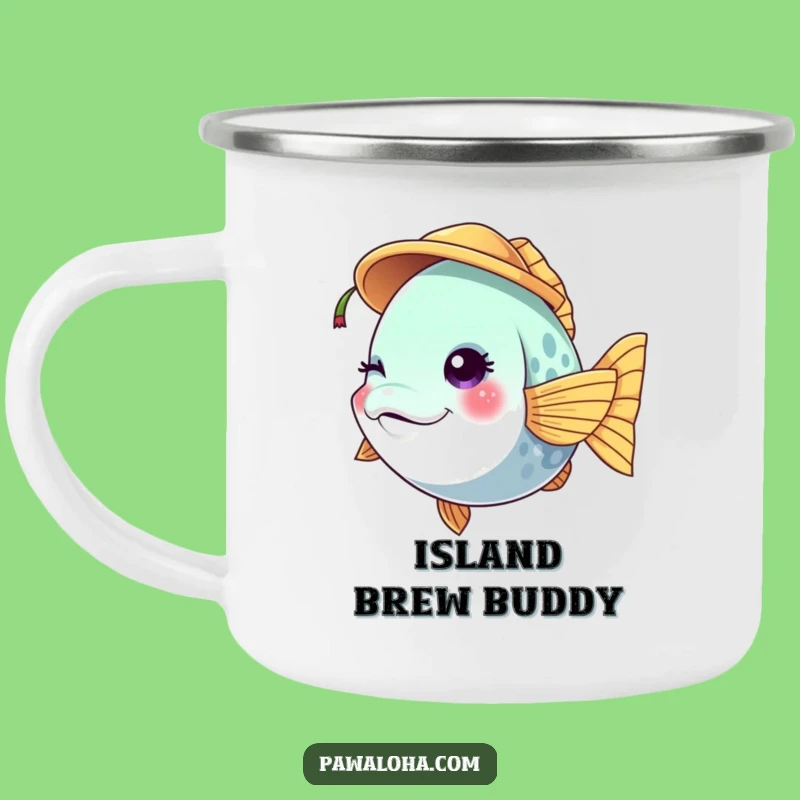 Funny Fish Coconut Camping Mug: Tropical Adventures, Perfect Outdoor Gift