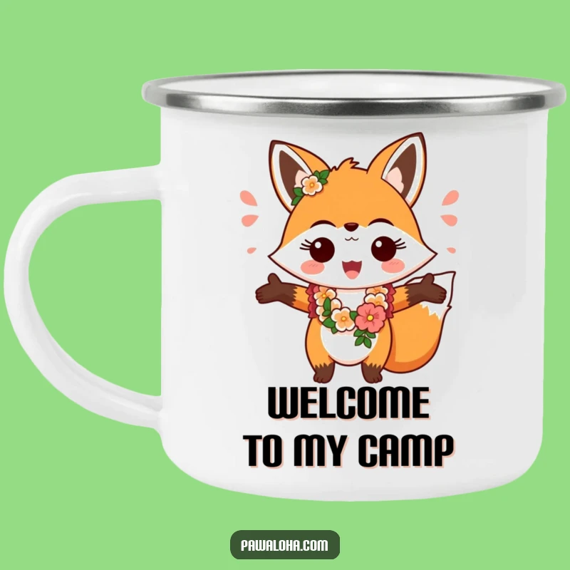 Funny Fox Aloha Camping Mug: Adventure & Welcome Gift