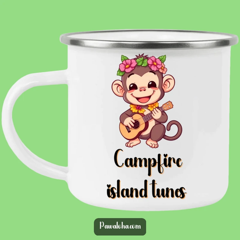 Funny Monkey Campfire Mug: Hilarious Outdoor Companion for Tropical Vibes