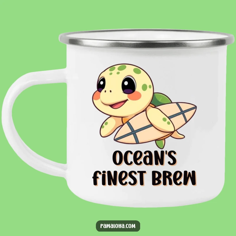 Funny Sea Turtle Surf Camping Mug: Adventure Ready, Perfect Funny Gift!
