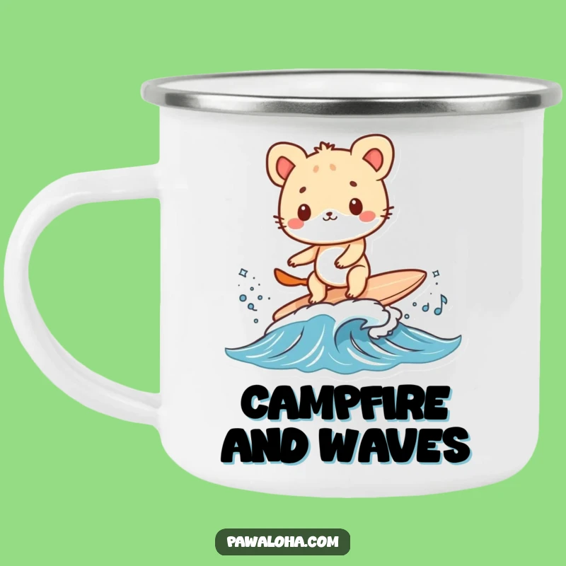 Funny Surfing Animal Camping Mug - Outdoor Adventure & Fun Gift