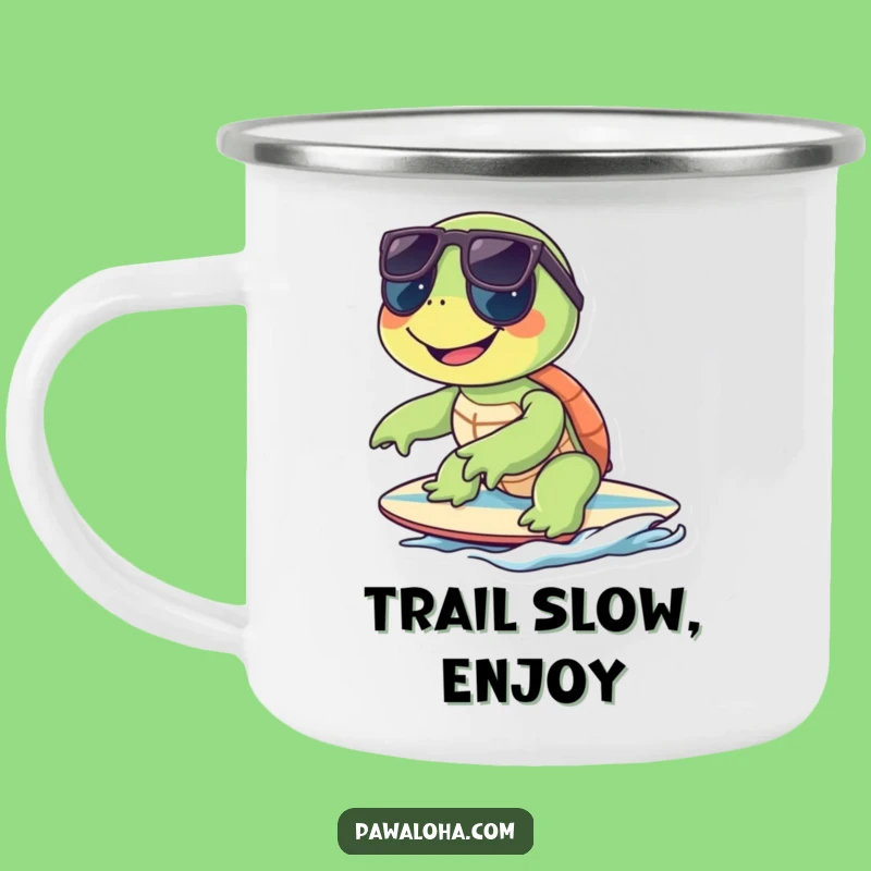 Funny Turtle Surfer Camping Mug: Cool Sunglasses Dude Adventure Gift