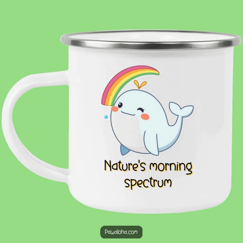 Funny Rainbow Whale Camping Mug - Durable & Whimsical Outdoor Drinkware Gift