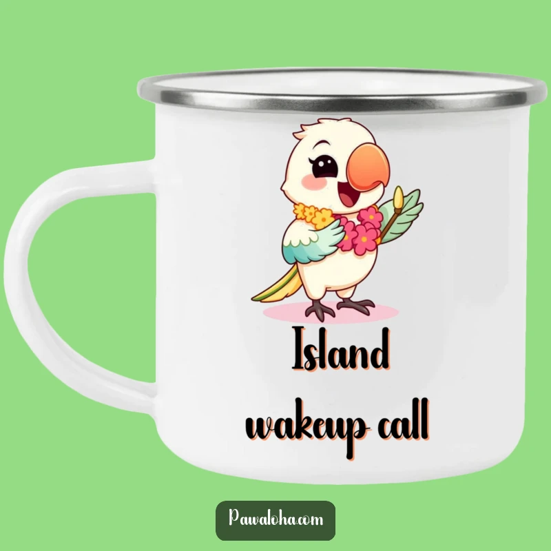 Tropical Funny Hula Parrot Camping Mug - Kawaii Outdoor Fun Gift