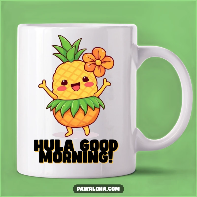 Funny Dancing Pineapple Mug: Tropical Hawaiian Dancer Gift for Fun Lovers