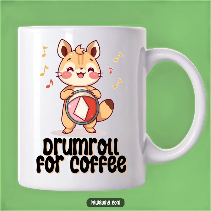 Funny Festive Drum Animal Mug - Rhythmic Joy & Gift