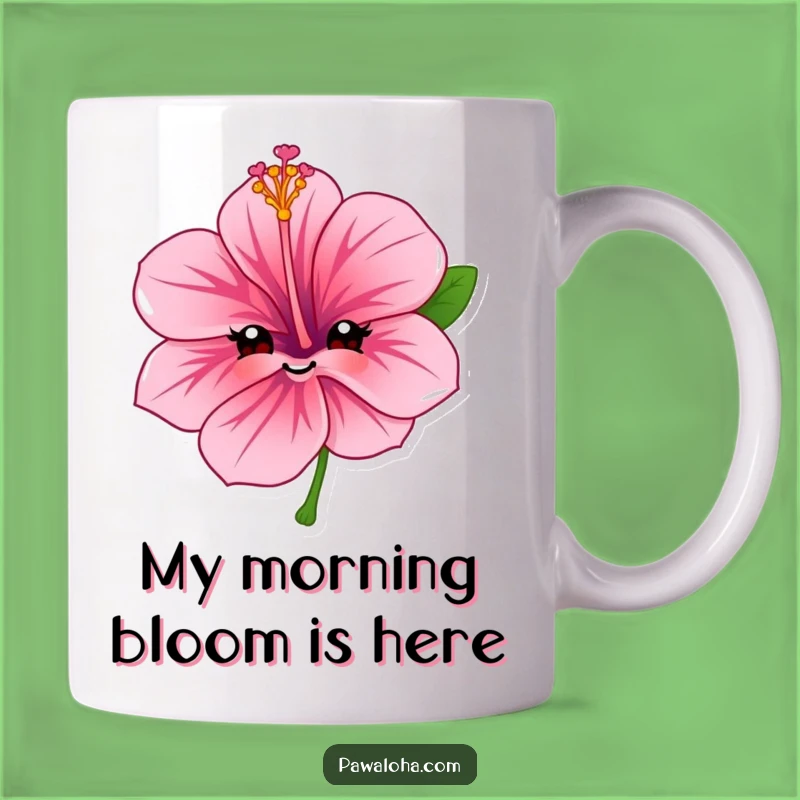 Funny Hibiscus Flower Mug: A Sweet Smile for Your Morning Coffee Gift