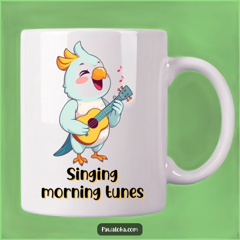Funny Parrot Ukulele Mug: Musical Joy Gift for Bird Lovers