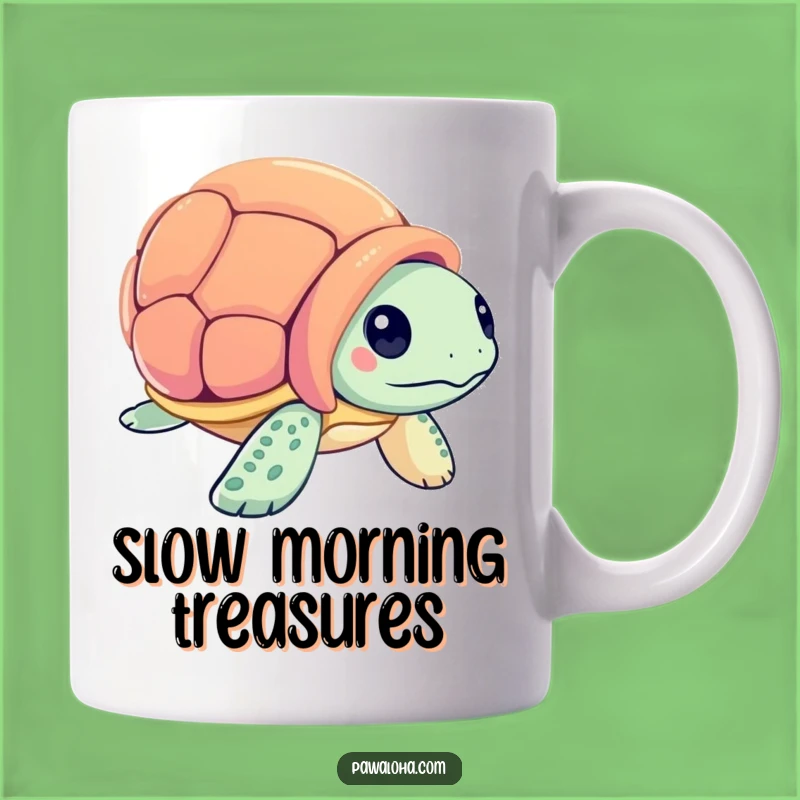 Funny Sea Turtle Seashell Mug: Curious Ocean Explore Gift