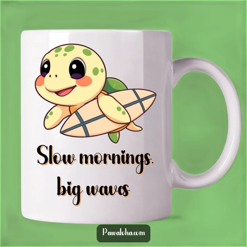 Funny Sea Turtle Surf Mug: Ride the Waves, Perfect Funny Gift!