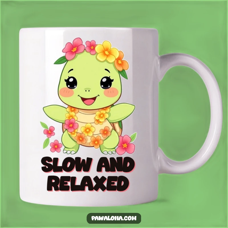 Funny Turtle Lei Mug, Tropical Vibes for a Relaxed and Happy Gift
