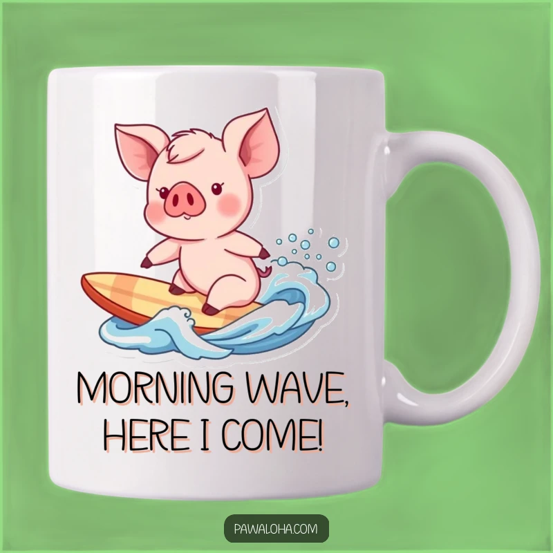 Funny Piglet Surfer Mug: Hilarious Wave Rider Gift for Animal Lovers
