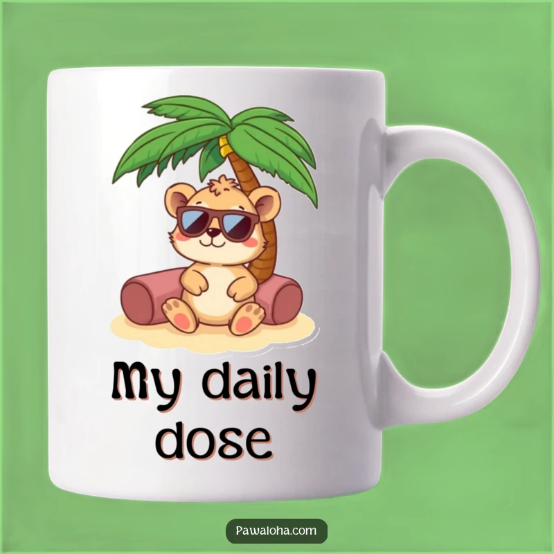 Funny Relaxing Animal Mug - Sunglasses, Palm Tree & Chill Gift