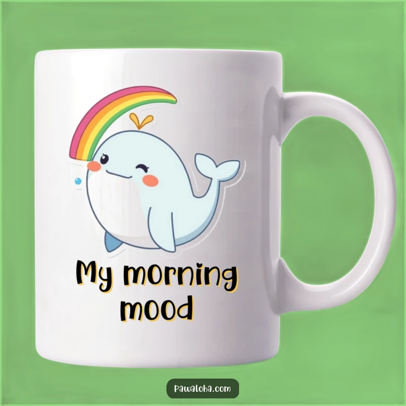 Funny Rainbow Whale Mug - Whimsical Sea Creature Gift for Ocean Lovers