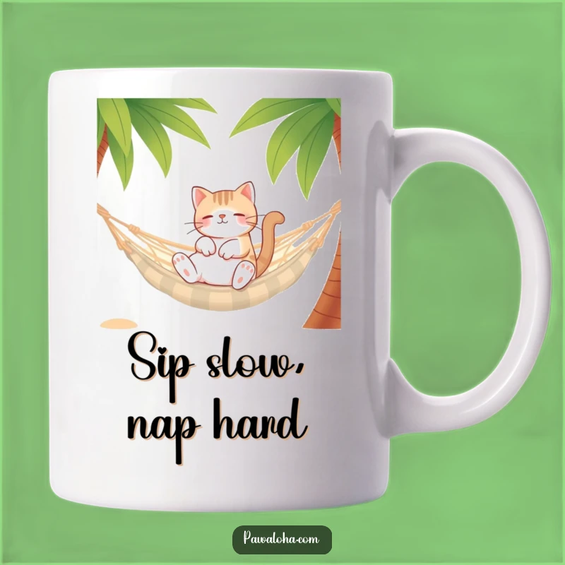 Funny Cat Hammock Mug: Relaxed Vibes, Perfect Funny Gift