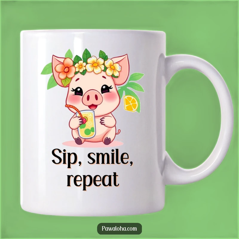 Funny Pig Vacation Mug: Hilarious Tropical Gift for Relaxation