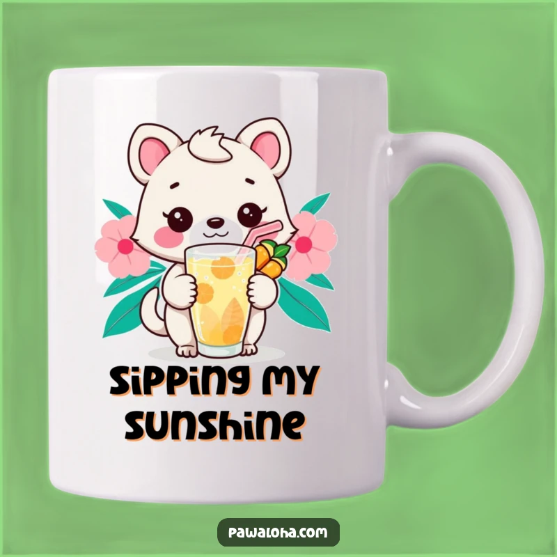 Funny Kawaii Sip Animal Mug: Relax and Laugh with This Tropical Drink Delight