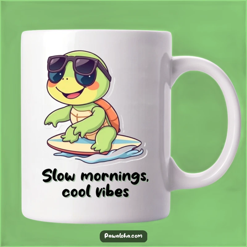 Funny Turtle Surfer Mug: Cool Sunglasses Dude Gift for Beach Lovers