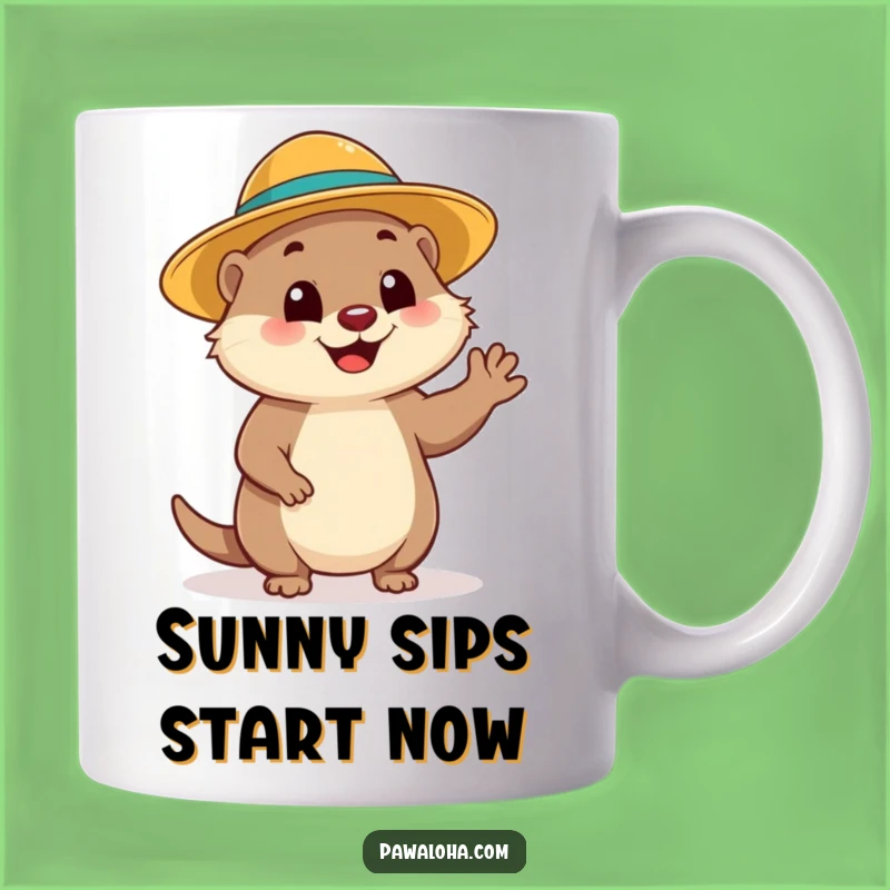 Funny Mongoose Wave Mug: Sunny Greetings, Perfect Funny Gift!