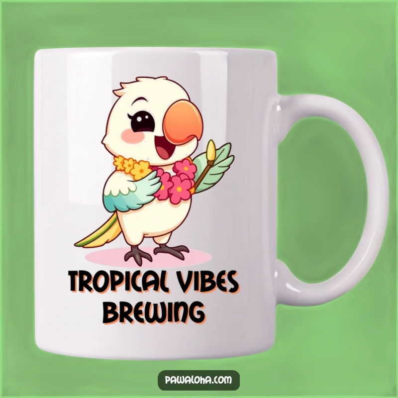 Happy Hula Parrot Funny Mug - Kawaii Tropical Dancer Gift