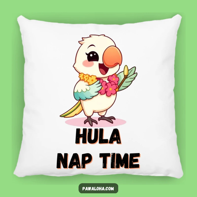 Cozy Funny Hula Parrot Pillow - Kawaii Tropical Comfort Gift