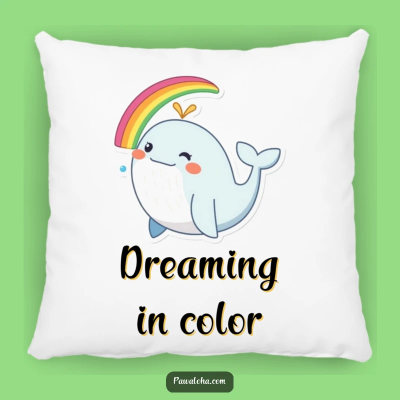 Funny Rainbow Whale Pillow - Comfy & Cute Sea Creature Accent Gift