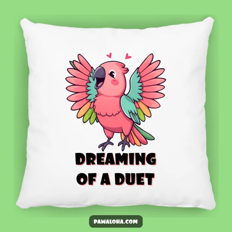 Funny Parrot Pillow, Vibrant Singing Bird Cushion, Perfect Cheerful Gift Accent