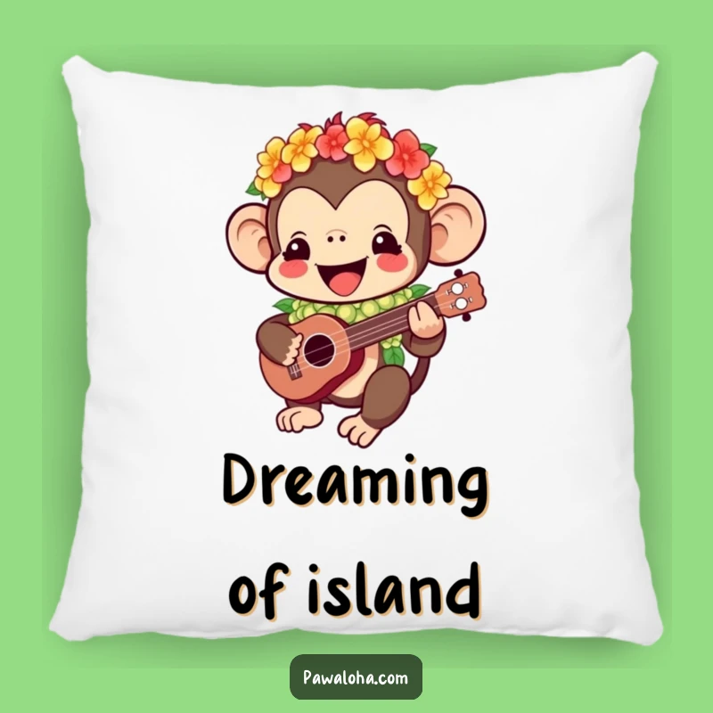 Funny Kawaii Monkey Pillow: Ukulele Comfort, Cozy Humorous Gift