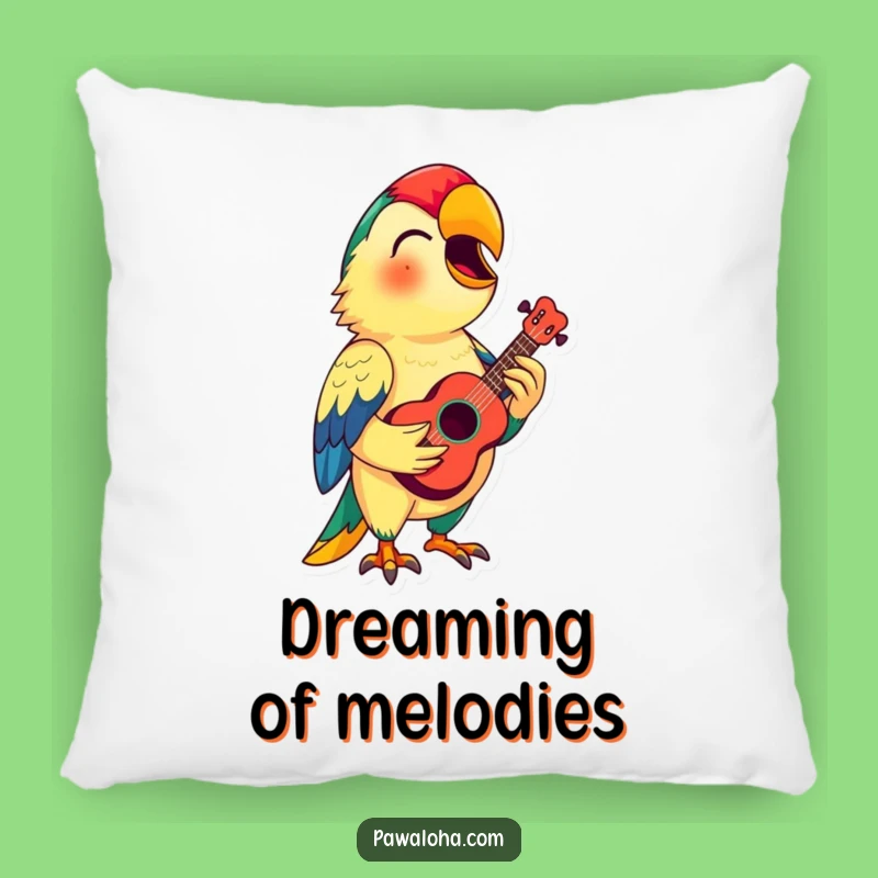 Funny Parrot Ukulele Pillow: Cozy Comfort, Musical Fun, Funny Gift!